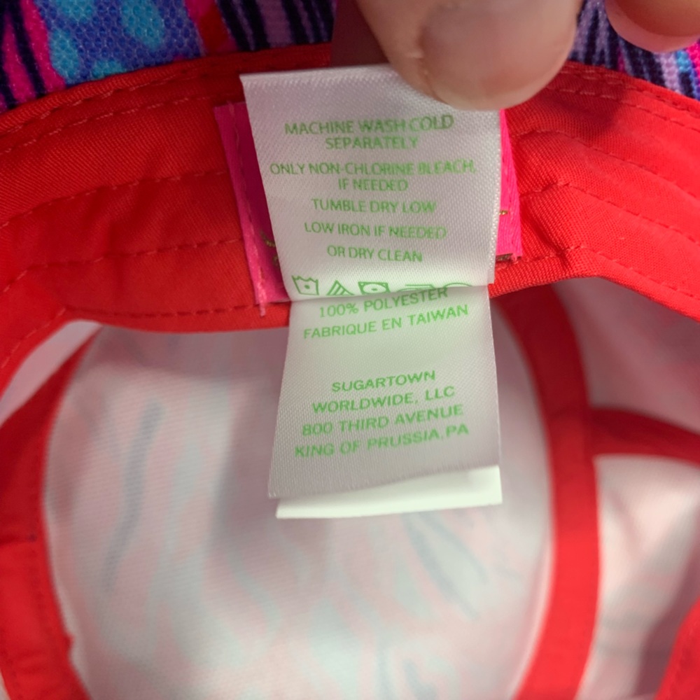 Lilly Pulitzer Pink & Blue Tropical Print Sun Hat - Picture 6 of 7